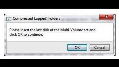 multi volume set error message.